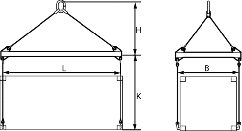 Container løfteåg type C og D stregtegning