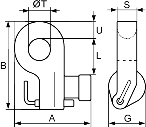 Containerbeslag CLB stregtegning
