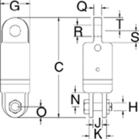 Crosby AS-4 Eye and Jaw Swivel measurements
