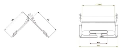 Hjørnebeskyttelse Eco Black 2401000030 stregtegning