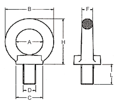 Swivel Eye Bolt with Screw C801 drawing