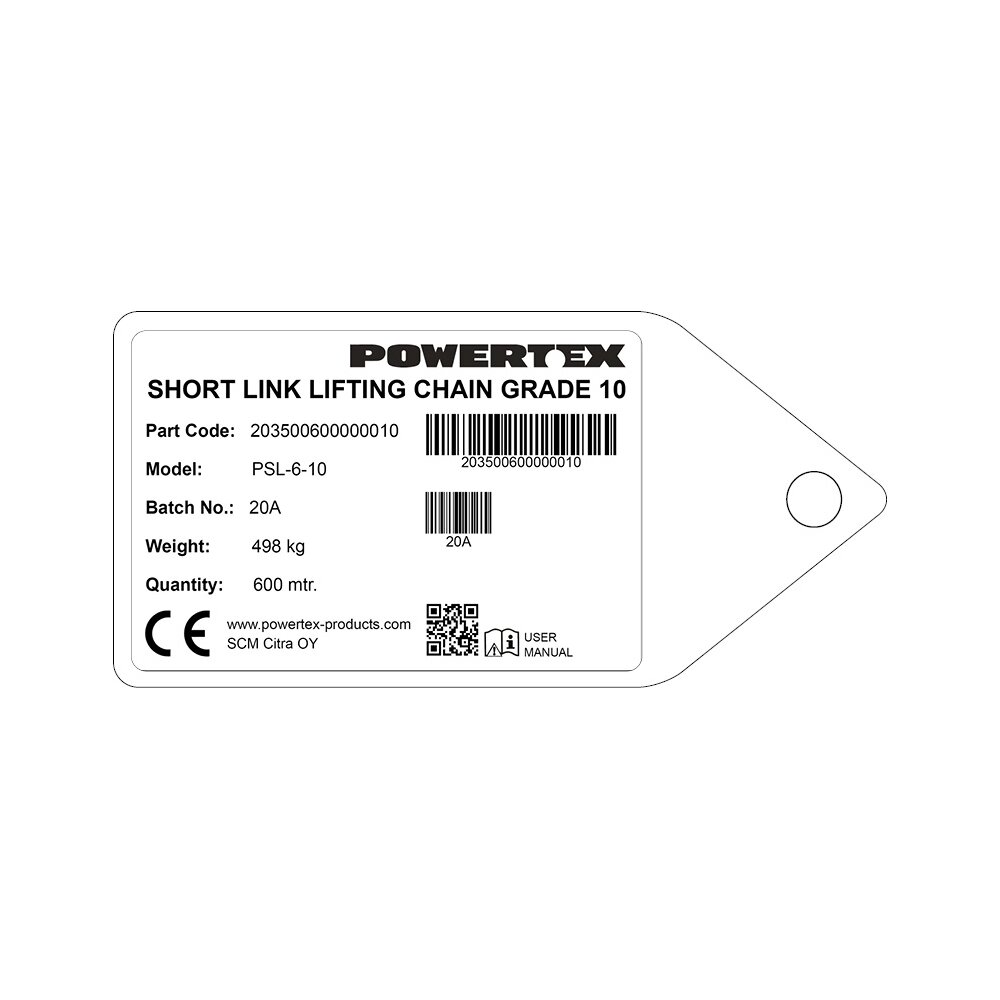 POWERTEX PSL kæde G10 mærkebrik
