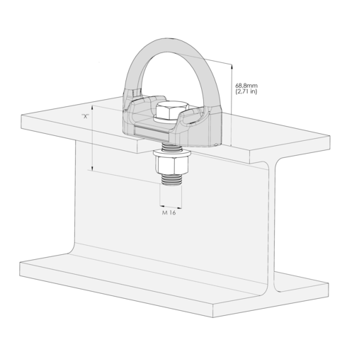 Anchorage Point D-Bolt AP-TYP-47 drawing