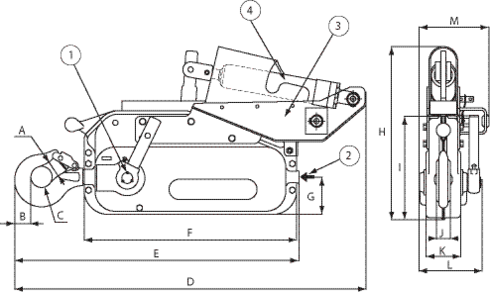 Hydraulisk wiretalje, TIRFOR® TU 16 H_dwg