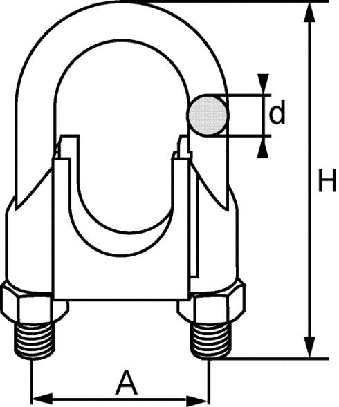 Rustfri bøjlewirelås tegning