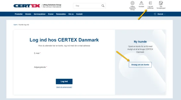 Hvordan får jeg et login til jeres webshop?