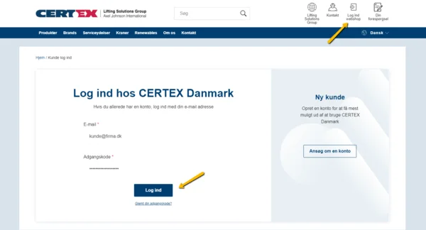 Hvordan logger jeg ind på min konto?