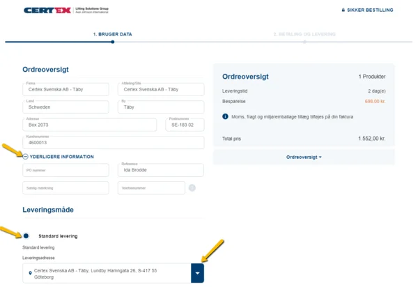 Sådan bestiller du varer online hos os