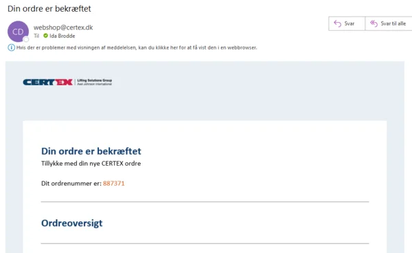 Hvordan ved jeg at min ordre er gået igennem?
