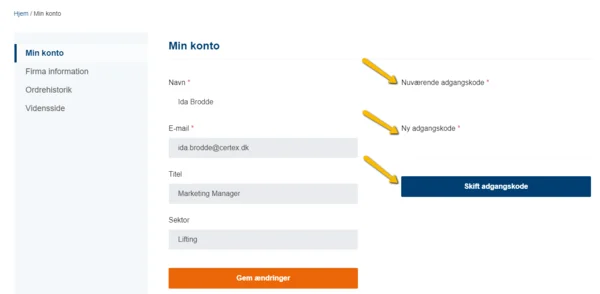 Sådan ændrer du dit kodeord