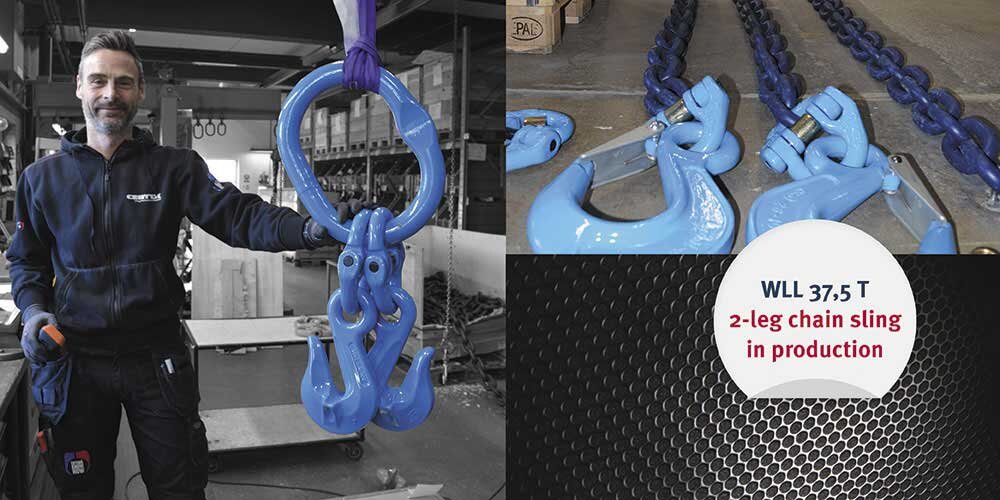 2-leg chain sling | © CERTEX Danmark A/S 2-leg chain sling in production | © CERTEX Danmark A/S