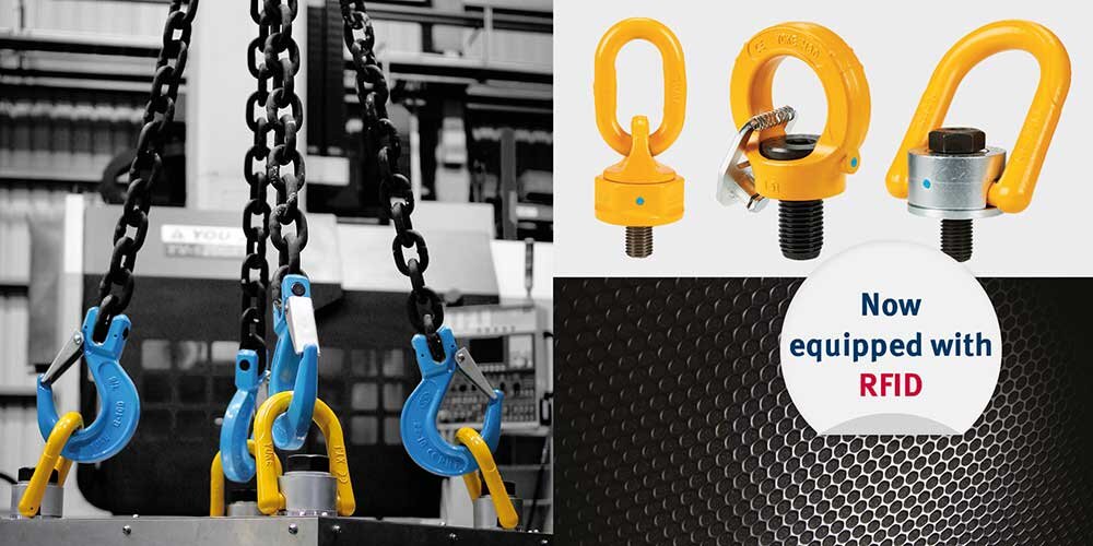 Rotatable lifting eyes | © CERTEX Danmark A/S Rotatable lifting eyes with RFID | © CERTEX Danmark A/S