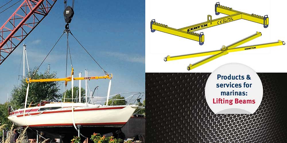 Lifting Beams | © CERTEX Danmark A/S Lifting Beams for use when lifting Boats | © CERTEX Danmark A/S